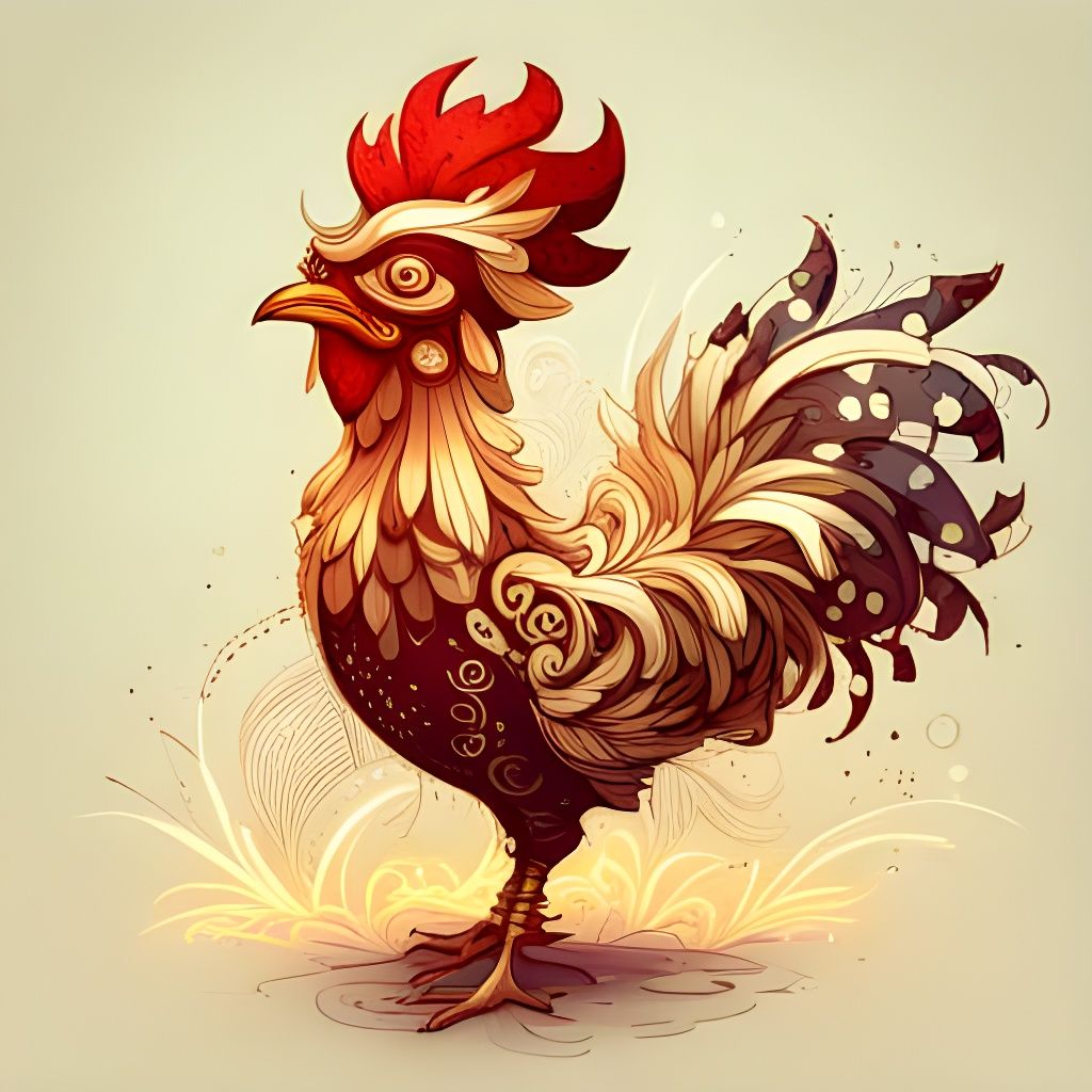 Angry rooster
