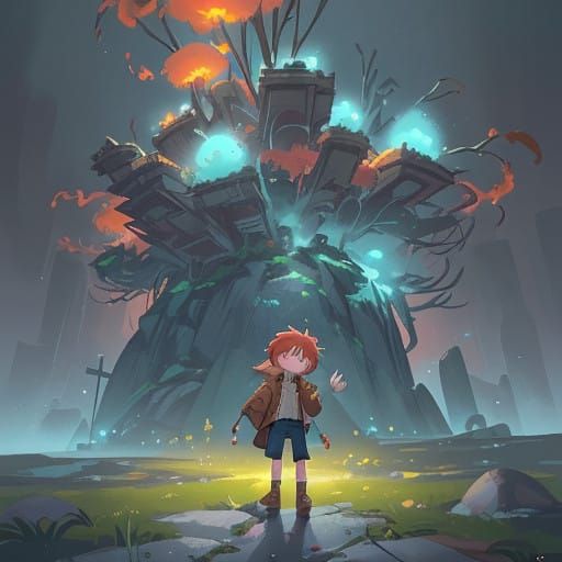 Fantasy Warrior in Matte Painting Style