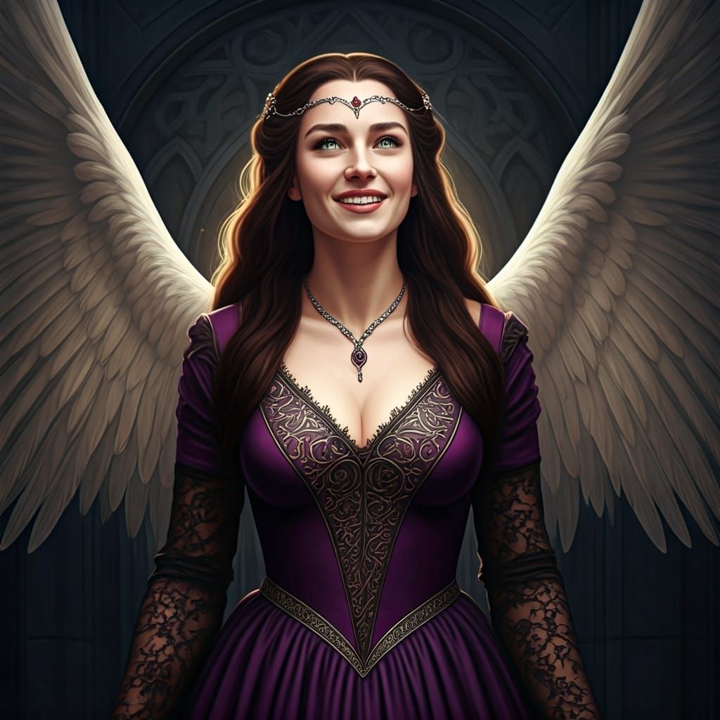 Inanna's Purple Dress: An Art Nouveau Portrait