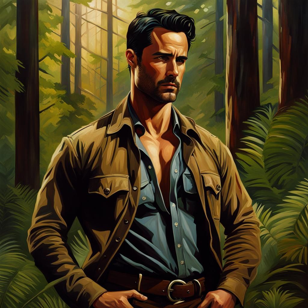 Forest Ranger in Oil Painting Style