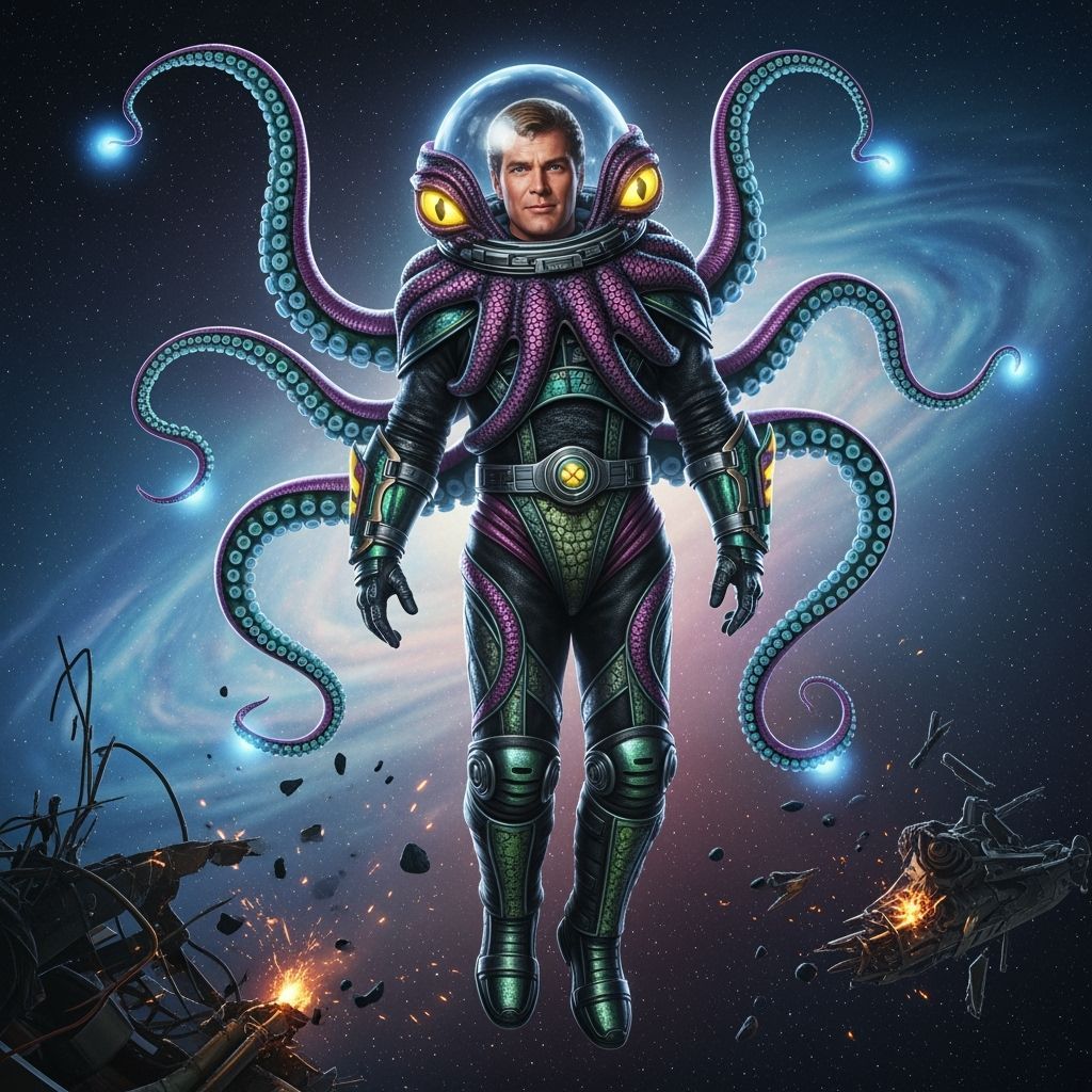 Buck Rogers in Octopus Space Suit in Nebula