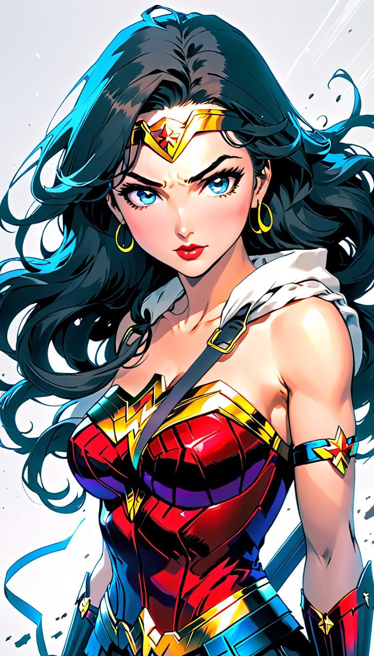 Anime Style Wonder Woman Mugshot
