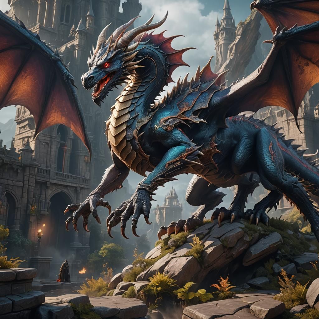 Ghost-Ender Dragon Hybrid in Detailed Matte Painting