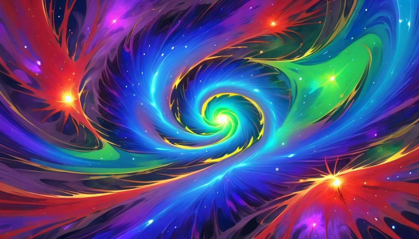 Vibrant Abstract Protostars in a Luminous Color Storm