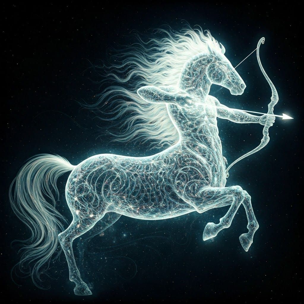 Luminous Centaur Galloping Through Starry Expanse