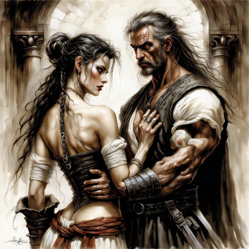 Melancholy Woman in Luis Royo Style