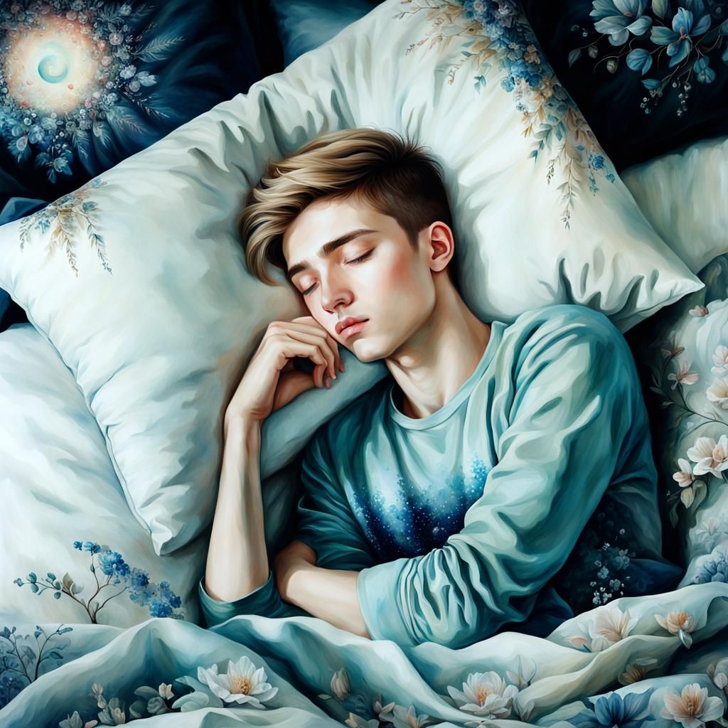 Watercolor Painting of Sleeping Boy Evokes Wonder