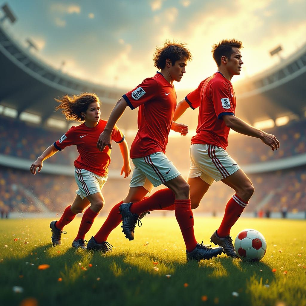 Soccer Legend's Transformation: A Vibrant Sports Art Piece