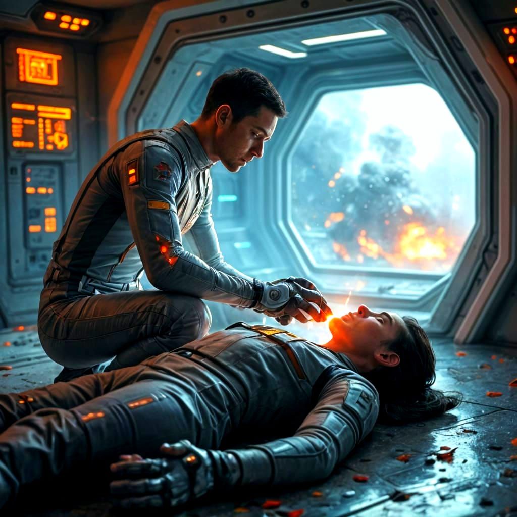 Heroic Sci-Fi Doctor Saves Crew in Starship Emergency