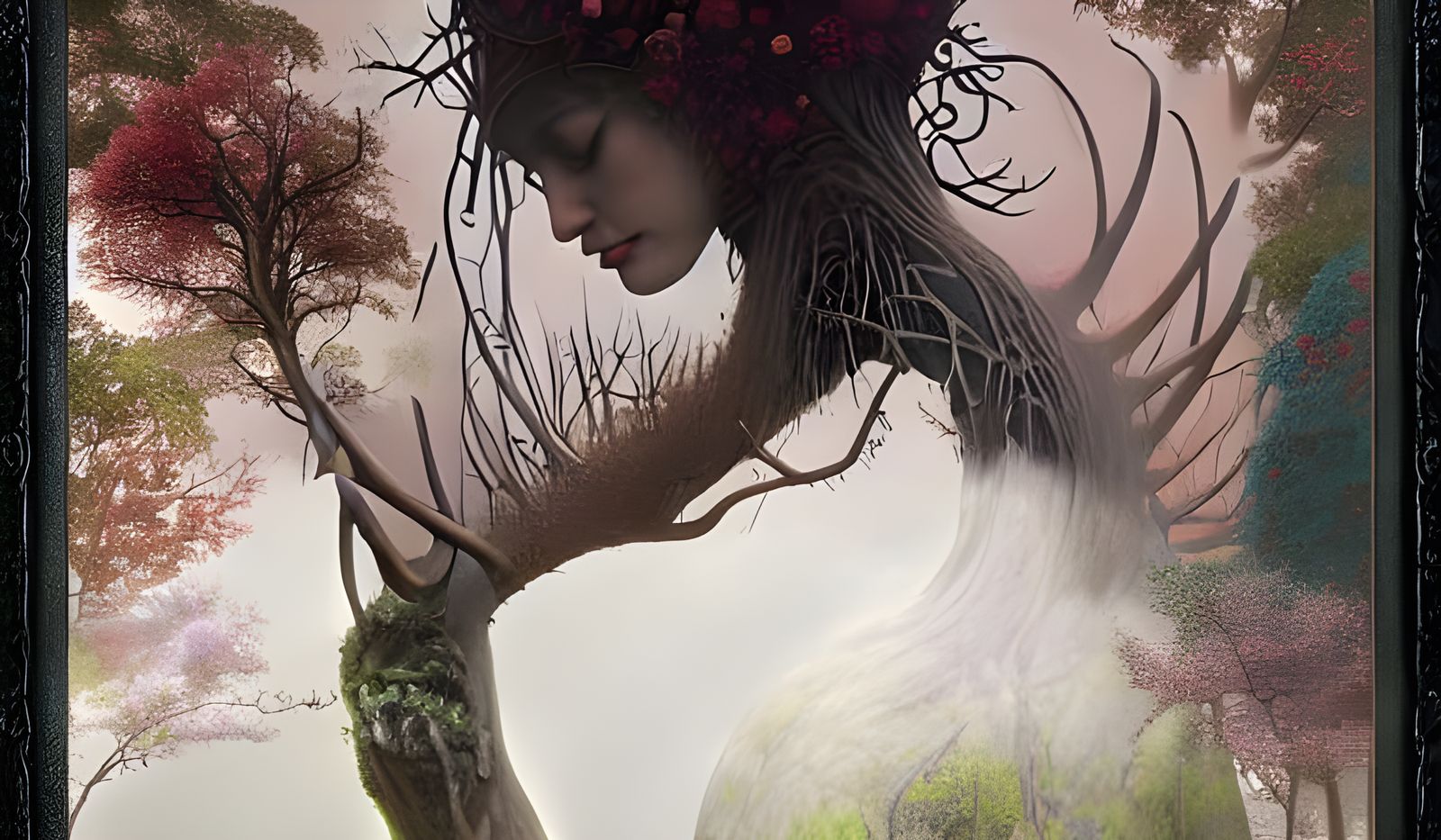 Nymph Plantification: A Surreal Transformation