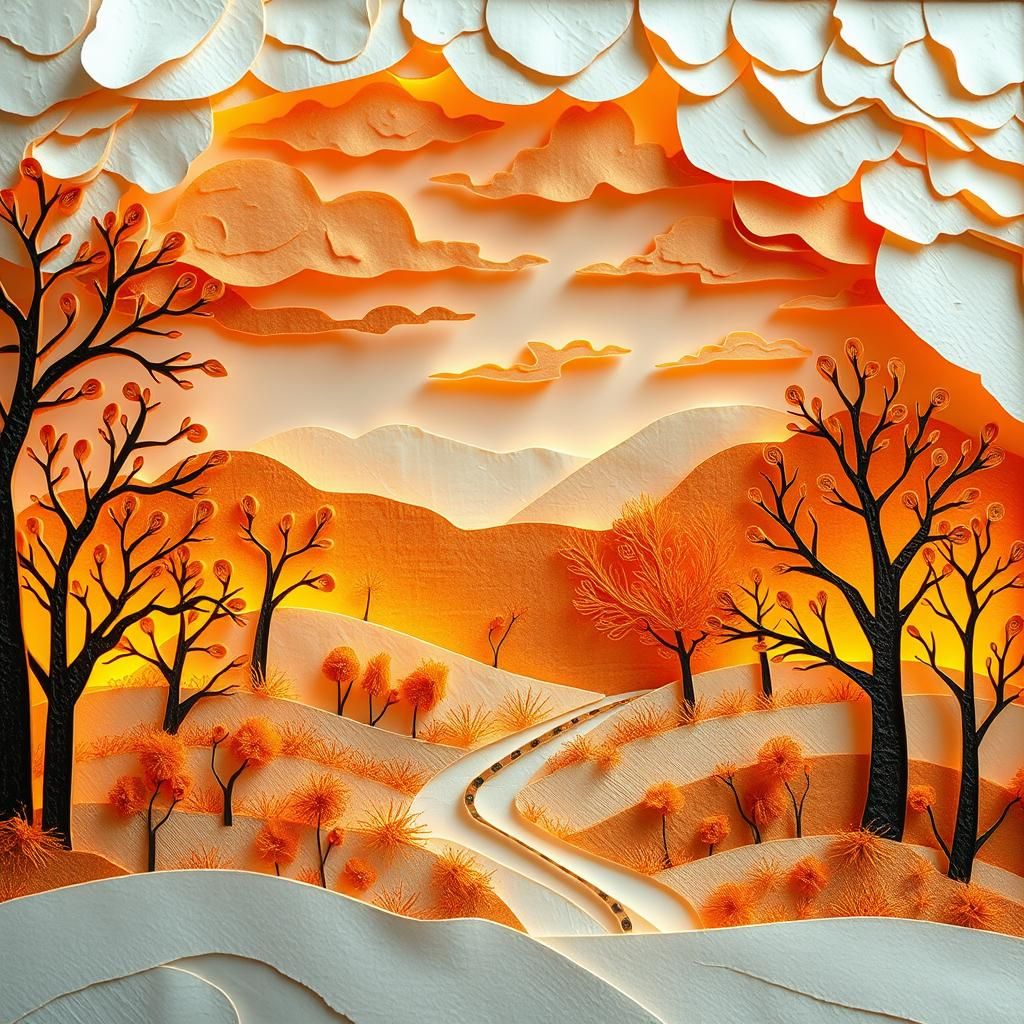 Quilled Paper Art of Autumnal Landscape