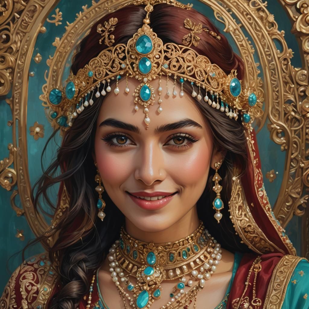 Elegant Portrait of a Young Countess in Fantasy Style