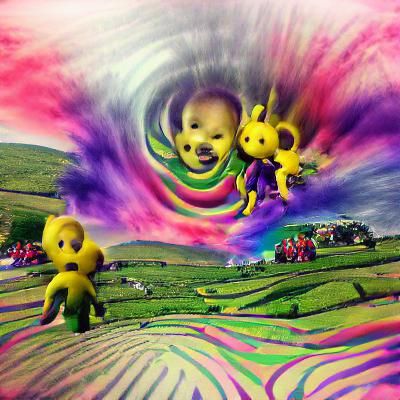 Surreal Teletubbies Acid Trip