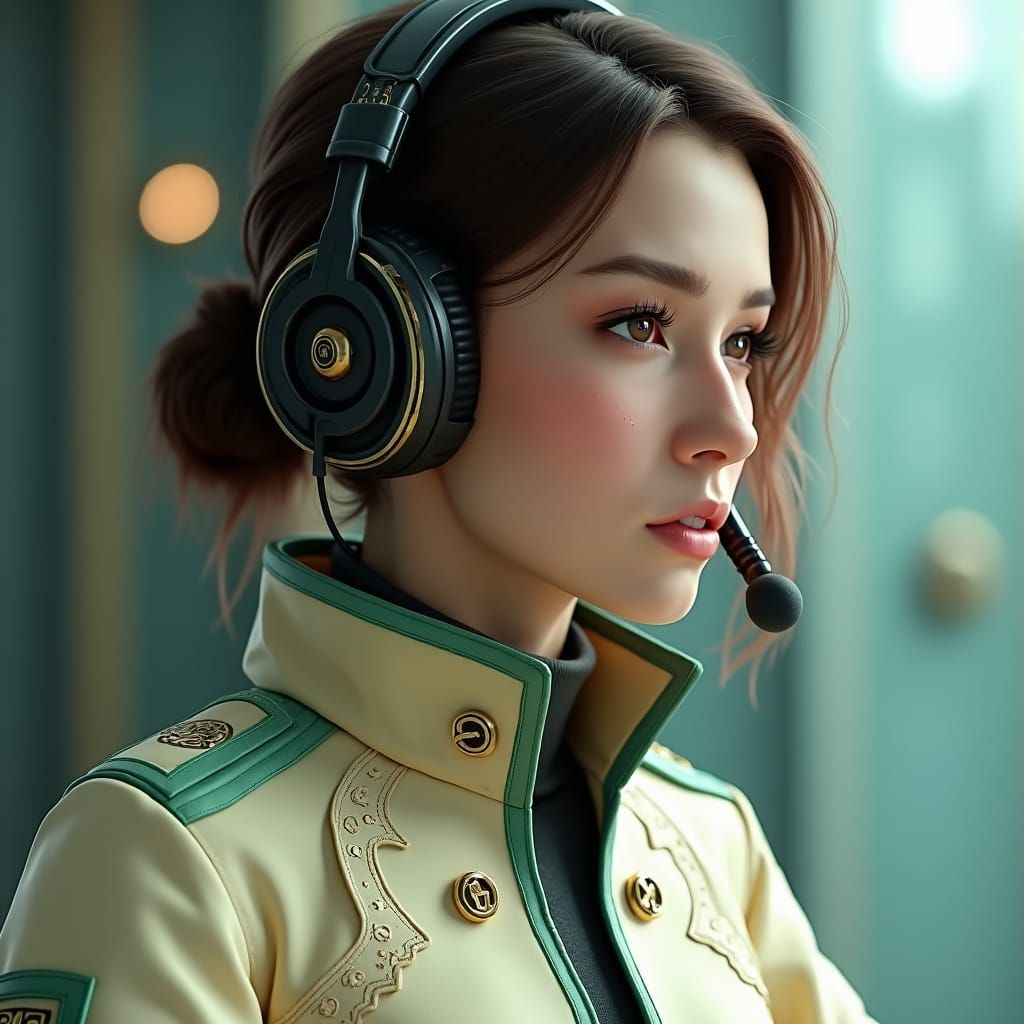 Female Operator Portrait in a Futuristic Style