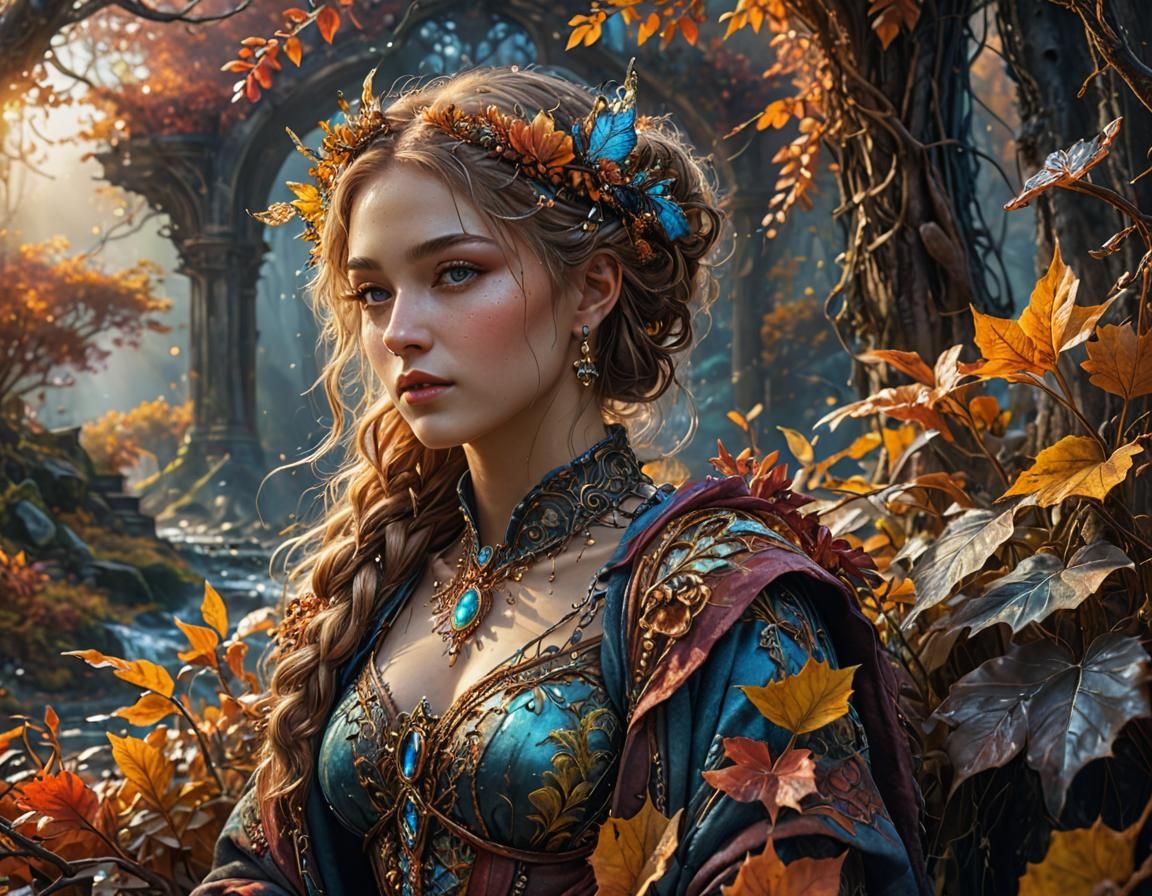 Breathtaking Autumn Landscape in Hyperdetailed Photorealisti...