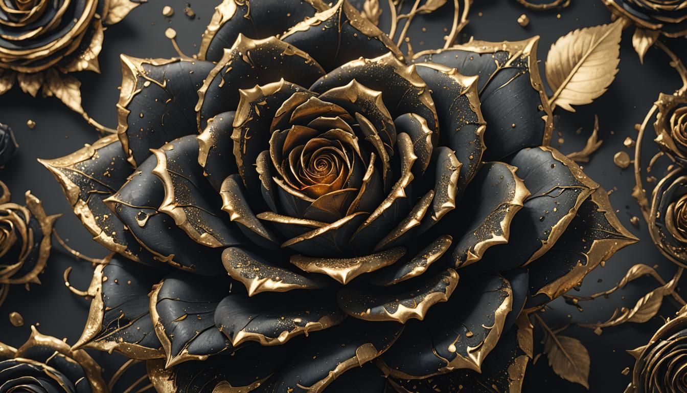Black and Gold Rose