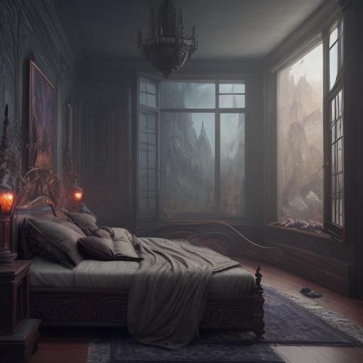 Mobile Use on Bed in Detailed Matte Painting Style
