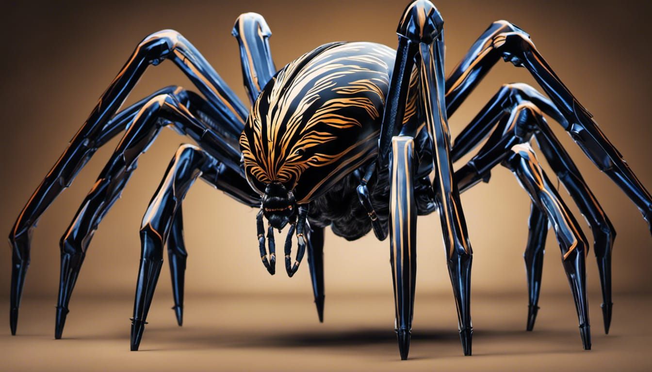 Insectoid Zebra Spider in Horror Halloween Style