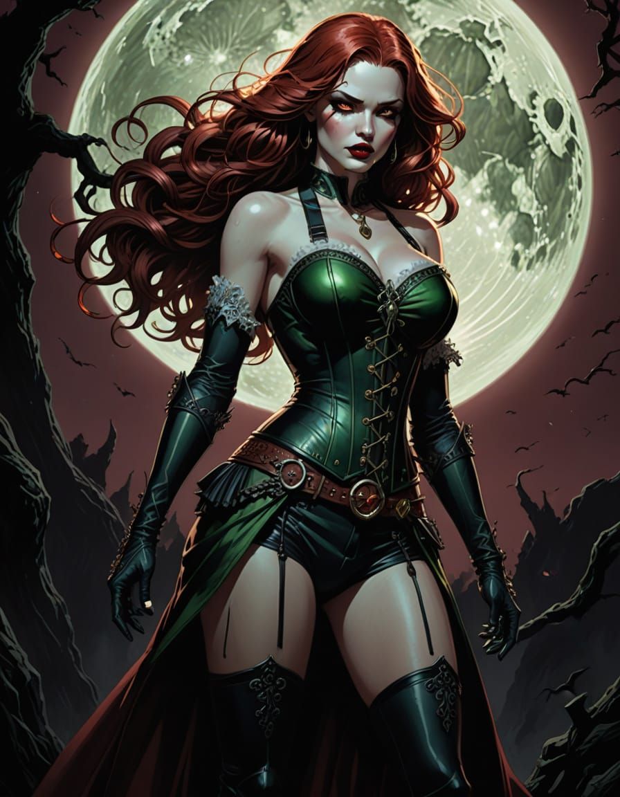 Grim Dark Fantasy Portrait in Comic Book Style