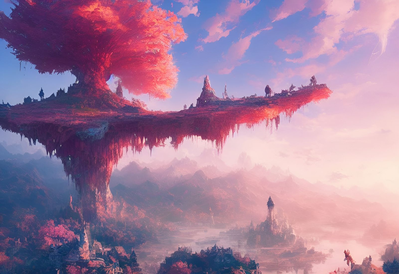 Epic Fantasy Landscape in Digital Illustration
