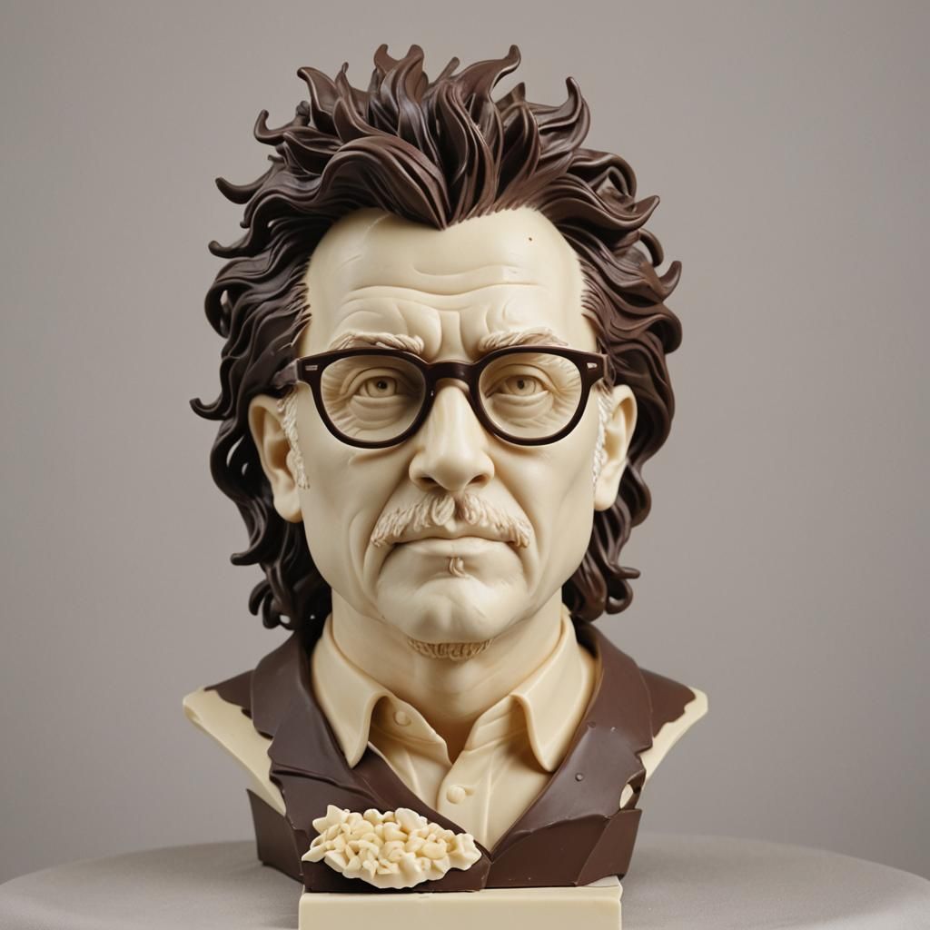 Detailed White Chocolate Sculpture of a Man