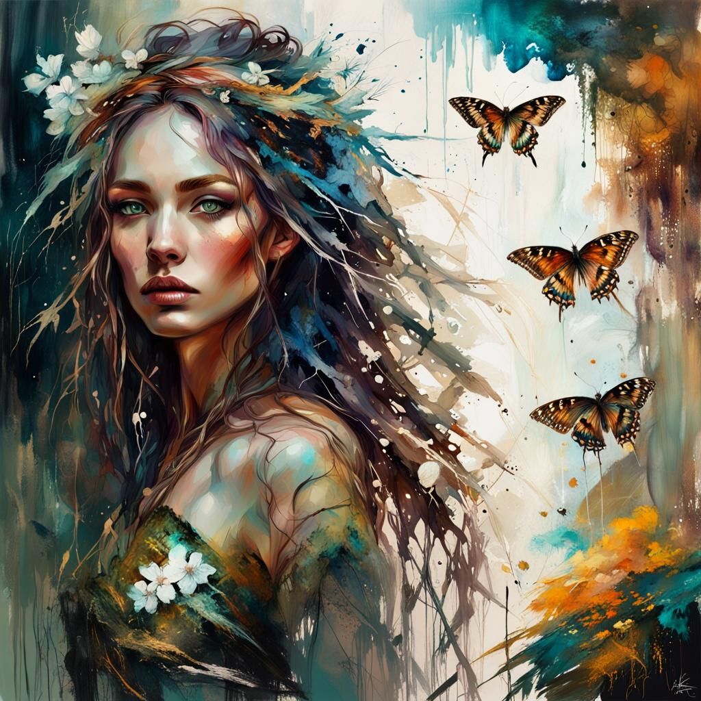 Goddess of Wild Animals in Ethereal Style