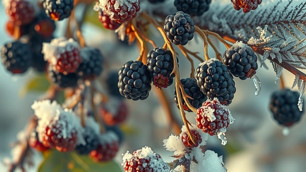 Winter Berries in Russian Snow