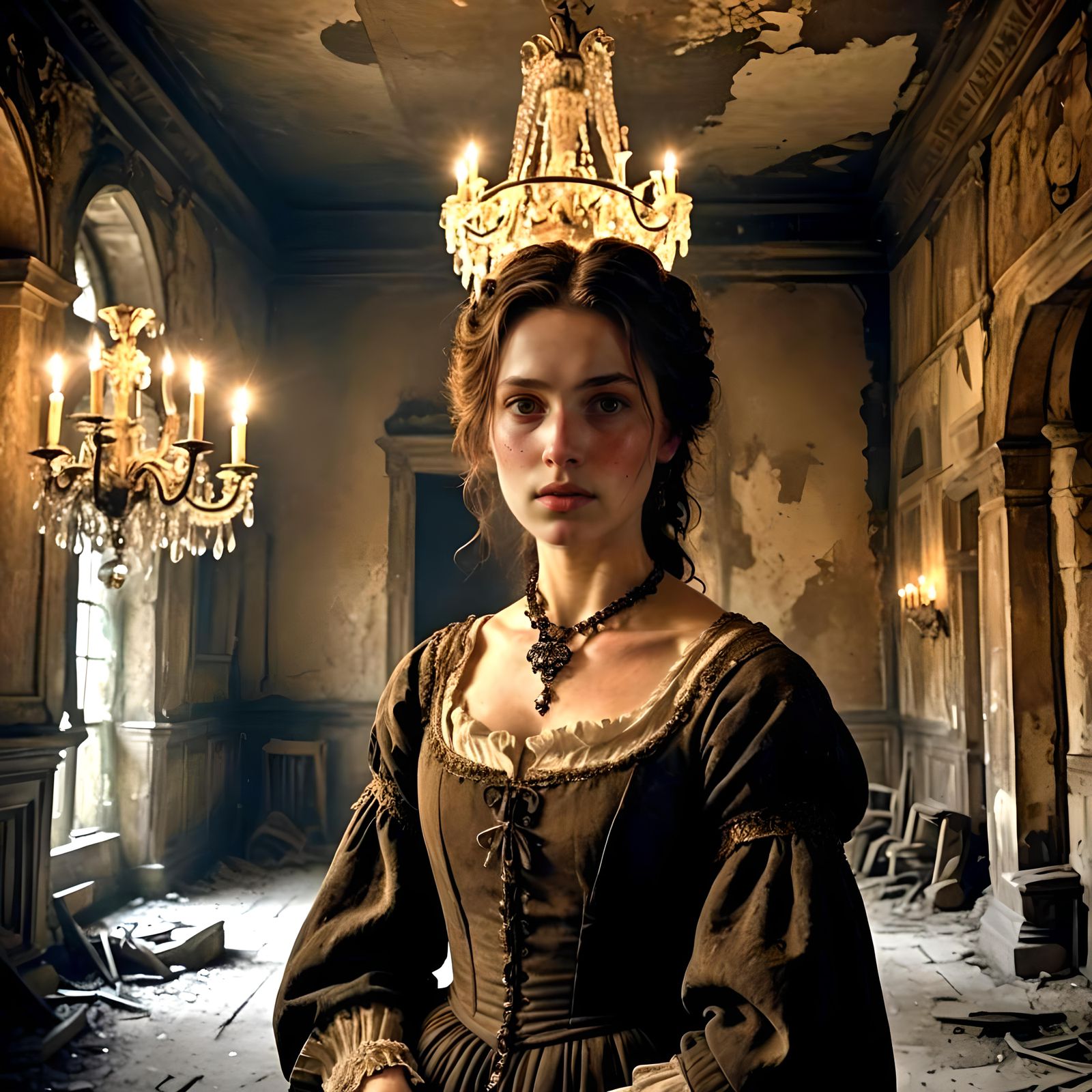 Mary in button house