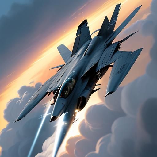 F-14 Tomcat in Dynamic Oil Painting Style
