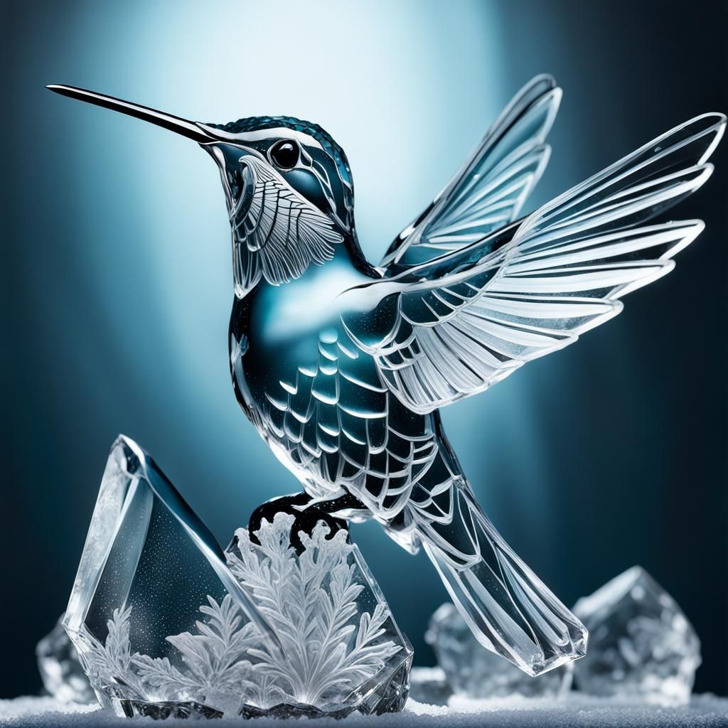 Humming Bird Ice Sculpture