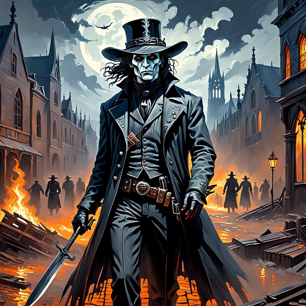 Creepy Gothic Cowboy: An Impressionist Horror Masterpiece