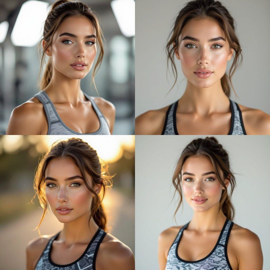 Beautiful Woman Age 24 In Detailed Gym Clothing
