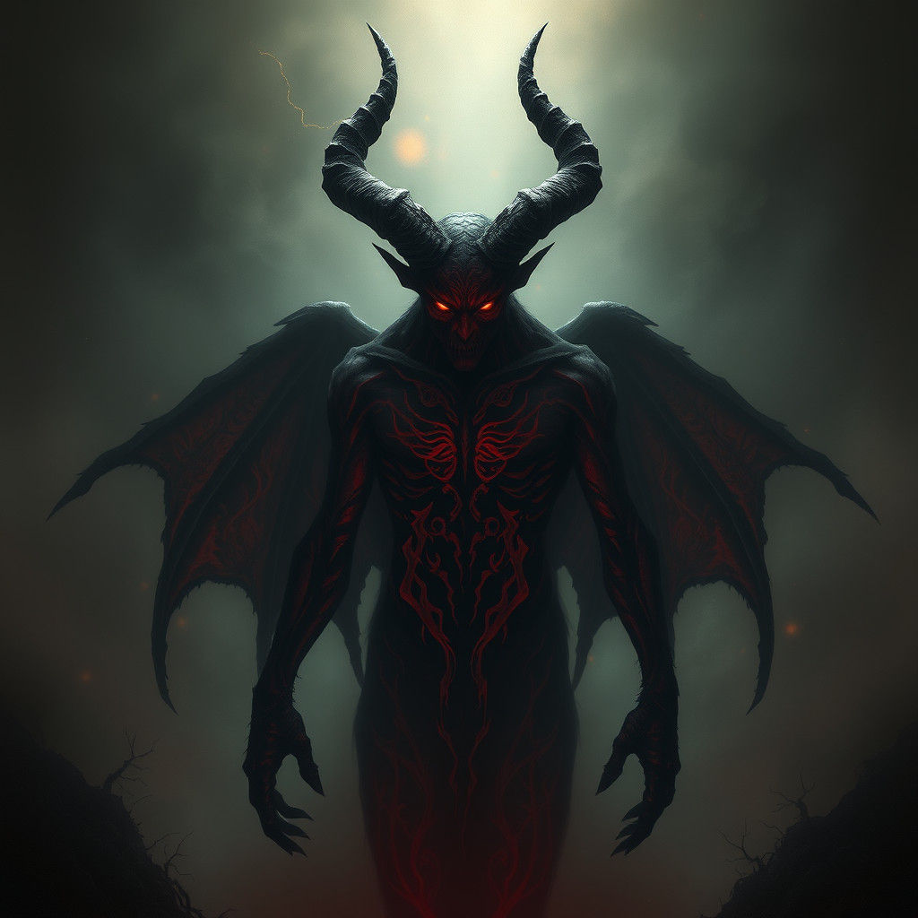 Ominous Demon in Dark Gothic Surrealism