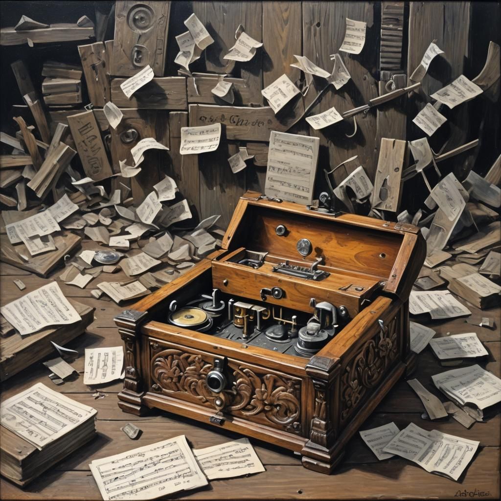 Colorful Music Box in a Black and White World