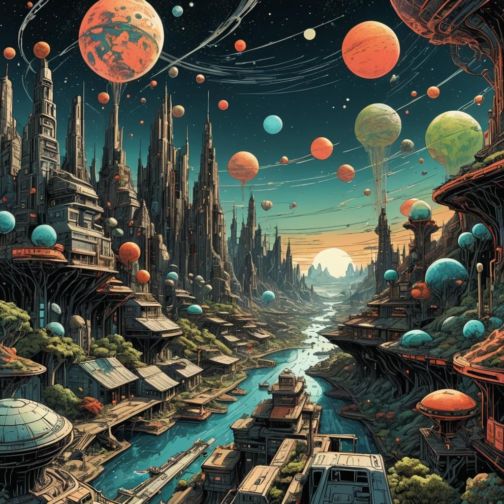 Sci-Fi Epic: Alien Worlds in Dynamic Ink