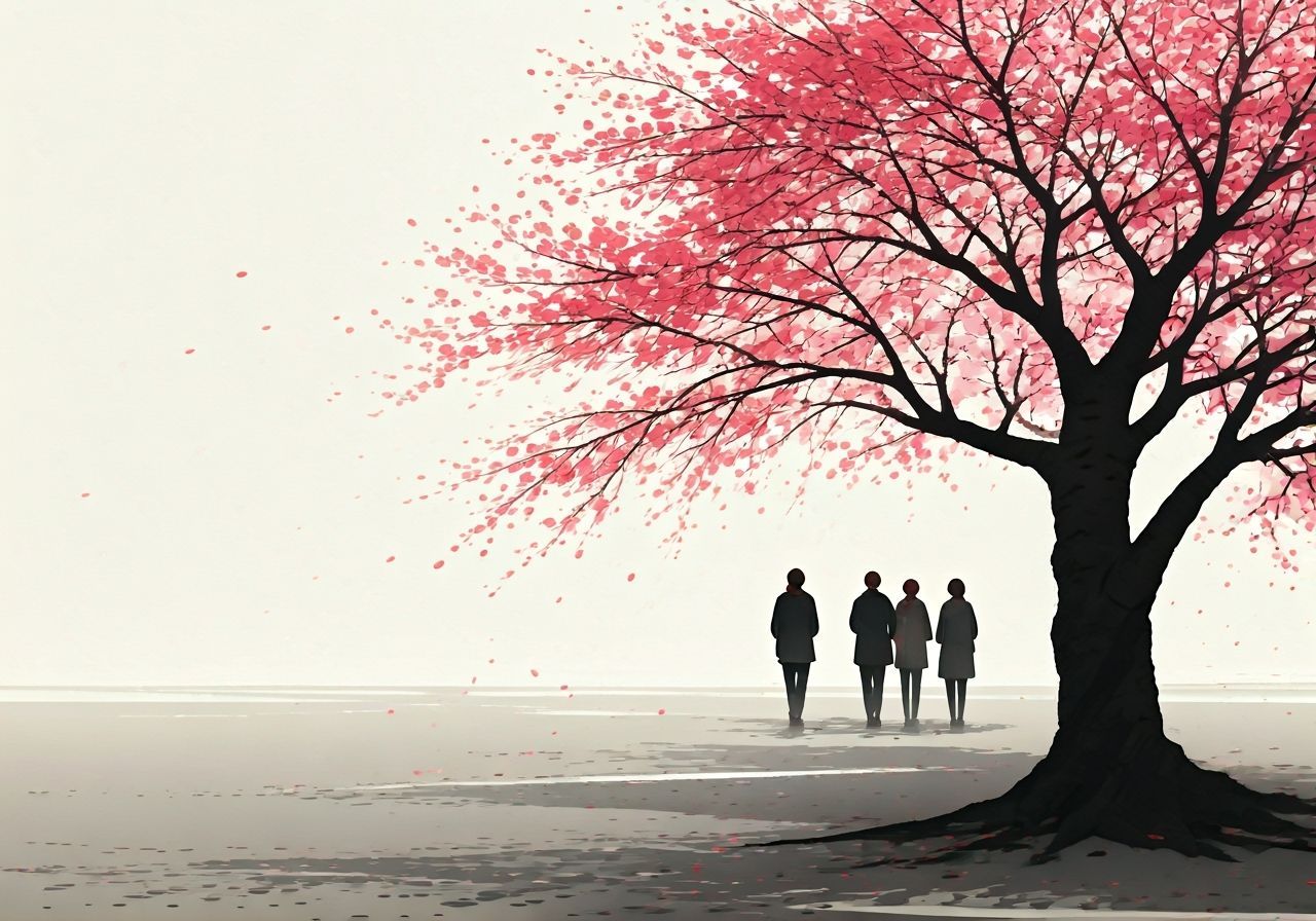 Cherry Blossom Festival in Misty Watercolor Style