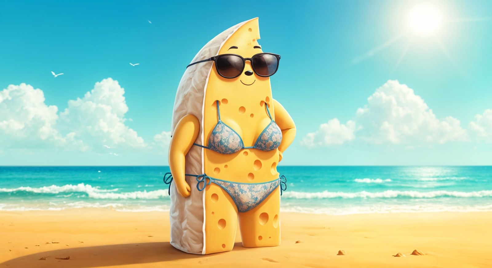 Cheesy Beach Cutie in Bikini