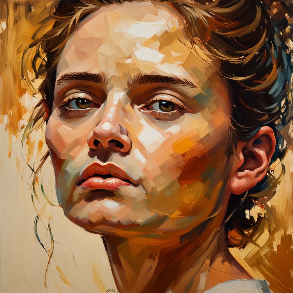 Elegant Woman Portrait in Warm, Golden Light