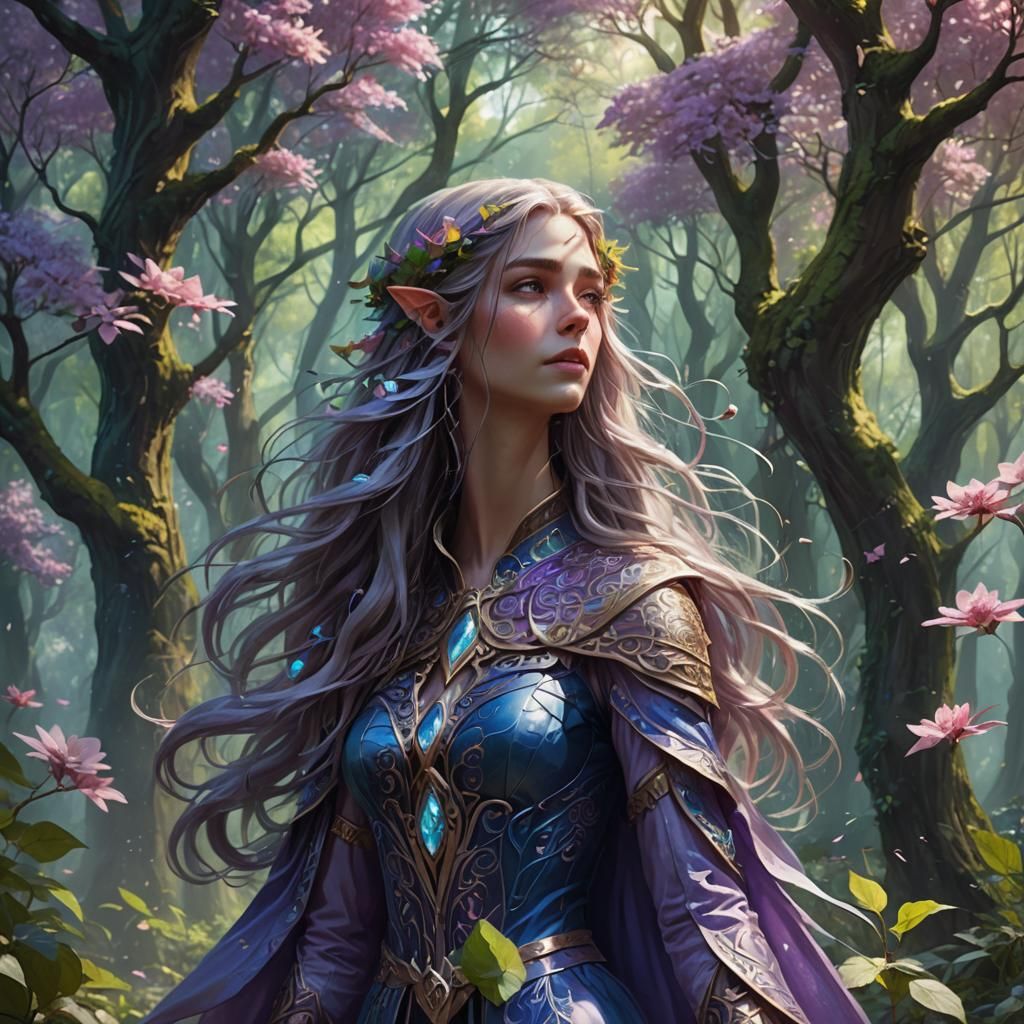 Blooming Spring Elf in Ethereal Forest