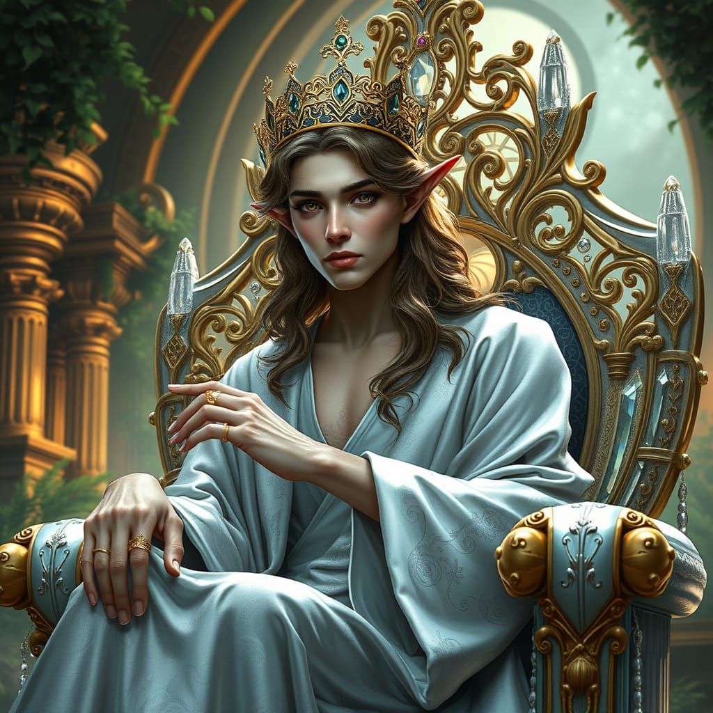 Ethereal Elven King in Regal Splendor