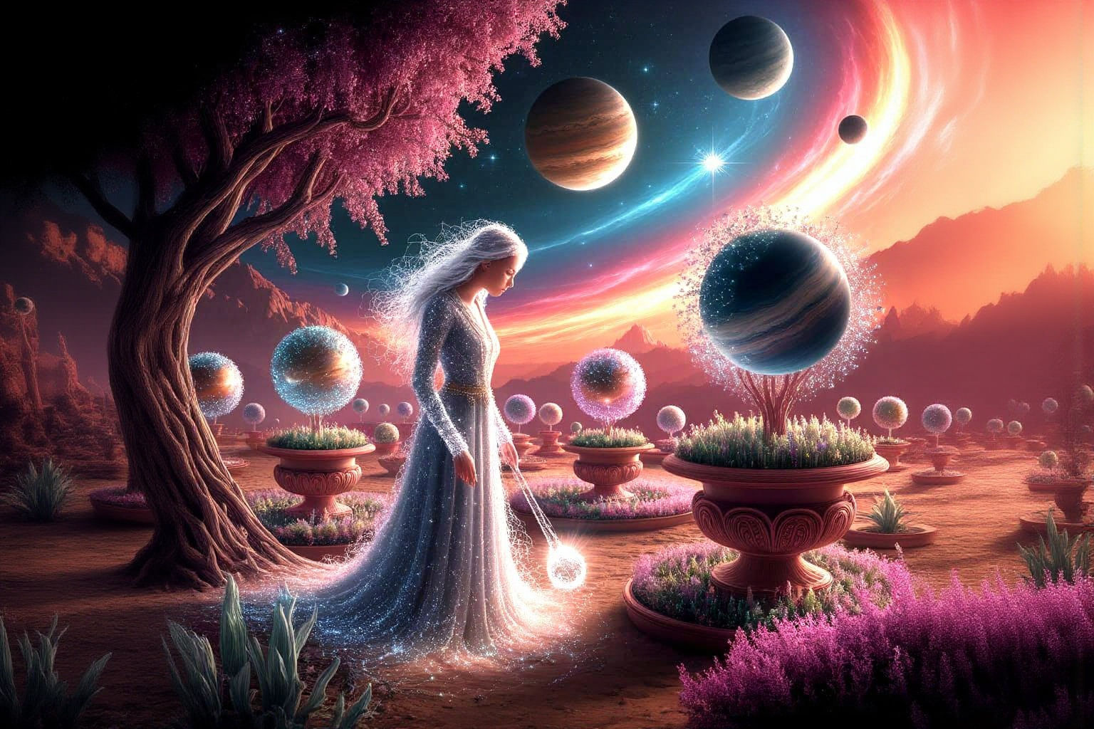 Cosmic Gardener Tends Nebula Garden with Star Seeds