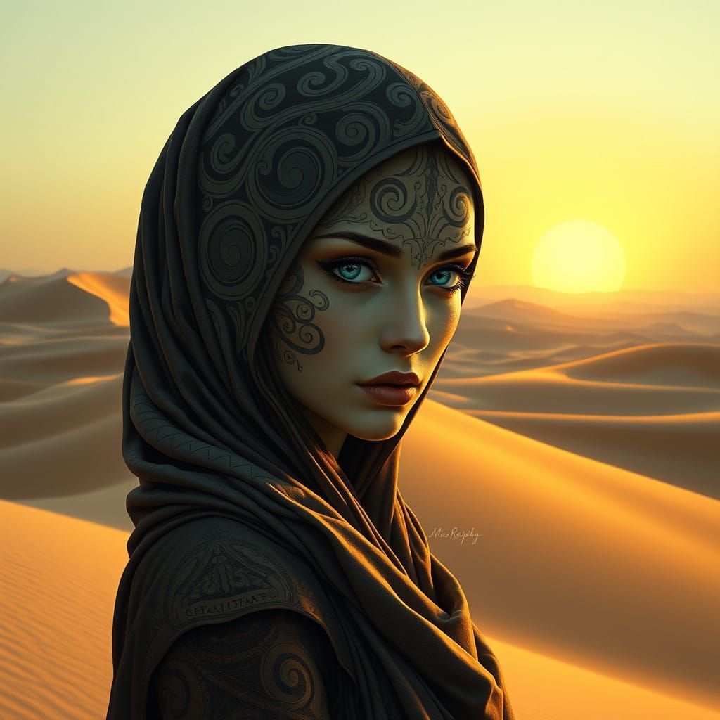 Ethereal Art Nouveau Portrait of a Bene Gesserit