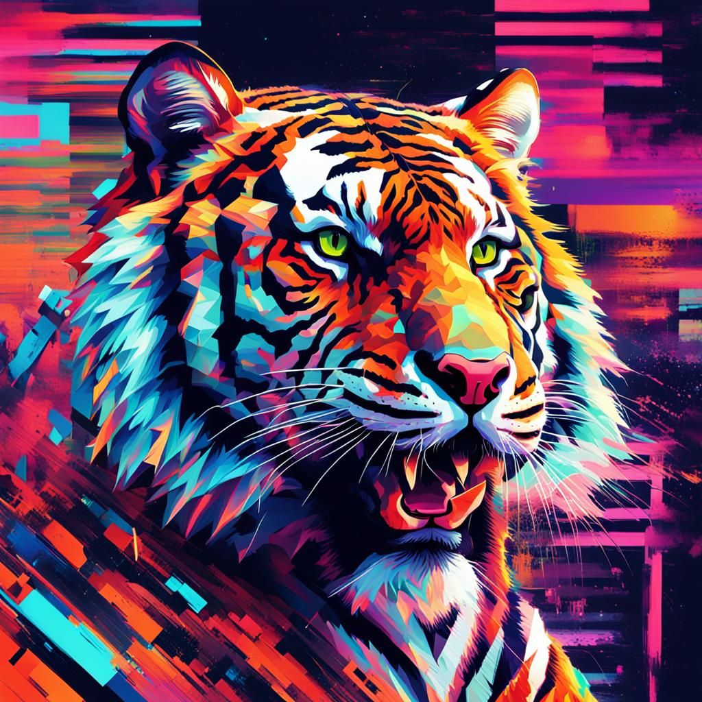 Tiger Glitch Art