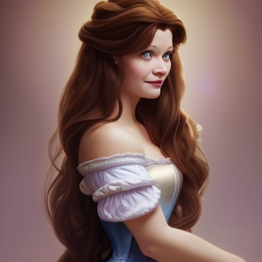 Fantasy Princess Portrait in Art Nouveau Style