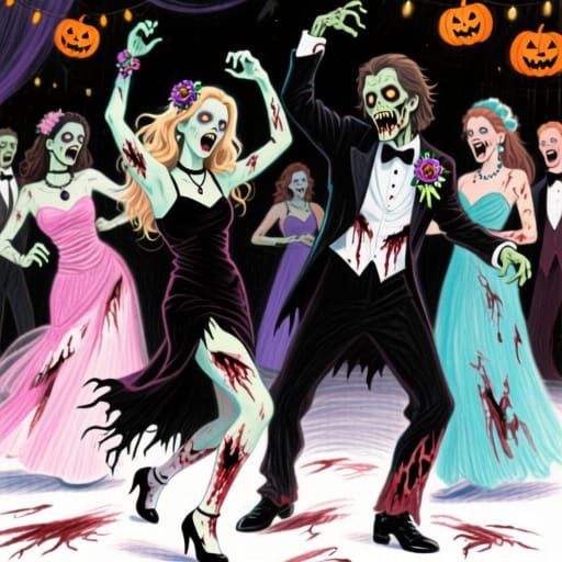 Zombie Prom Night with 80s 90s Style