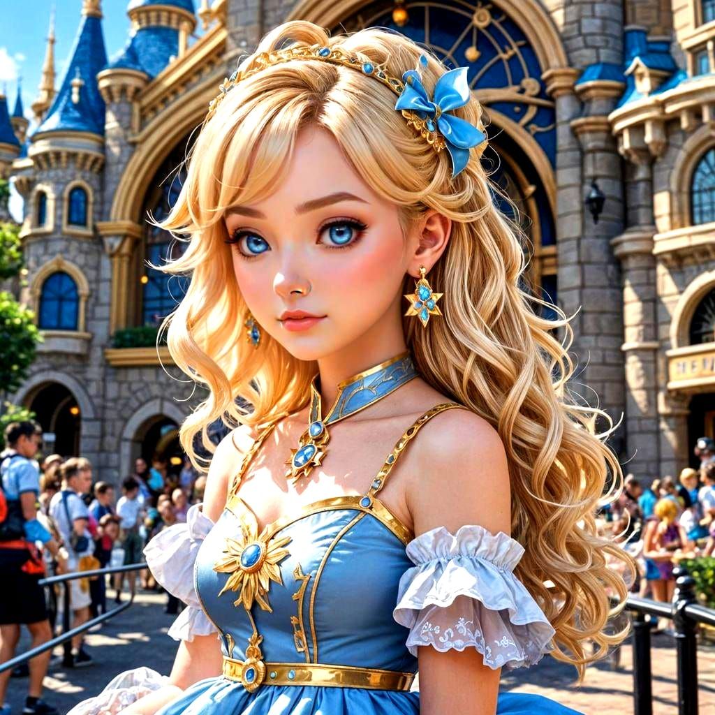 Starlight Girl at Disneyland in 3D Anime Art