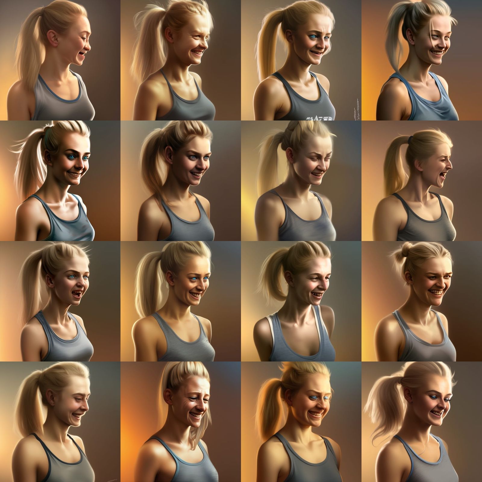 Blonde Girl Laughing: Hyperdetailed Portrait by Artgerm