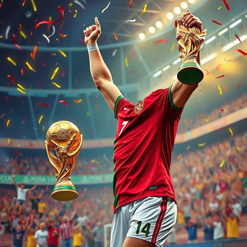 Cristiano Ronaldo Celebrates World Cup Victory
