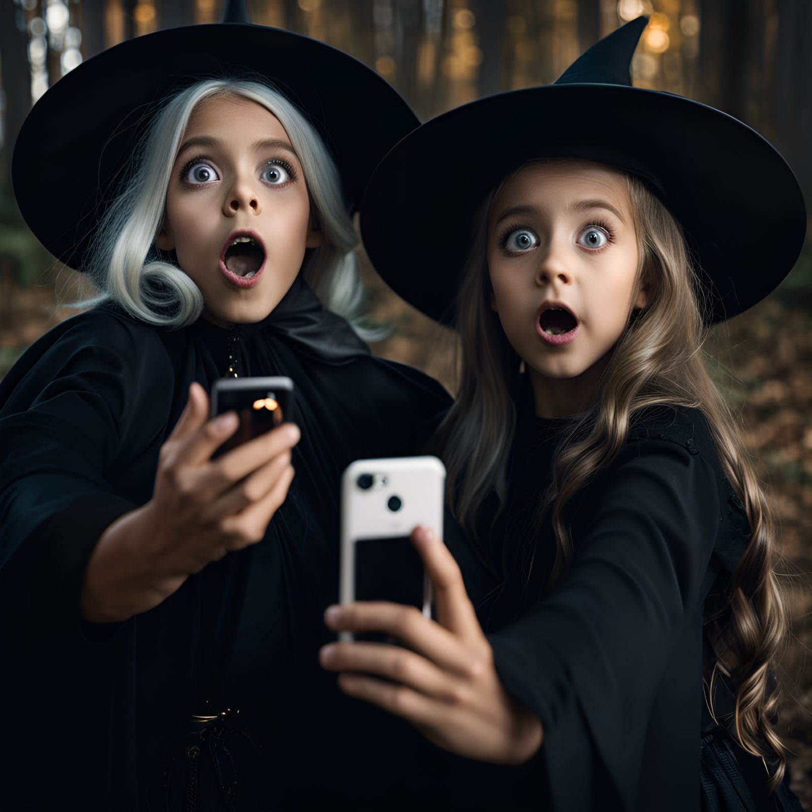 Witches Selfie Interrupted by Real Witch