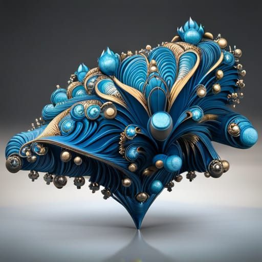 3D Painted Paper Sculpture